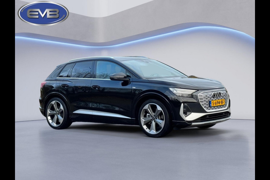 Audi Q4 e-tron 40 S 300 pk edition 77 kWh, SOH 92,5 %, 1 e eigenaar, 2 X S line, 21 ", Electrische trekhaak, NL auto met nap