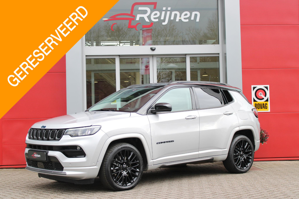 Jeep Compass 4xe 240PK Plug-in Hybrid SUMMIT | NAVIGATIE 10,25 "TOUCHSCREEN | APPLE CARPLAY/ANDROID AUTO | ACHTERUITRIJ CAMERA | DAB+ RADIO | CLIMATE CONTROL | 19"GLOSS BLACK LICHTMETALEN VELGEN | ADAPTIVE / CRUISE CONTROL | DIGITAAL INSTRUMENTENPANEEL | LEDEREN BEKLEDING | ELEKTRISCH BEDIENBARE ACHTERKLEP | FULL LED KOPLAMPEN | LED MISTLAMPEN / BOCHTVERLICHTING | KEYLESS ENTRY & START | DRAADLOOS LADEN TELEFOON |  ELEKTRISCH BEDIENBARE BESTUURDERSSTOEL MET GEHEUGENFUNCTIE |
