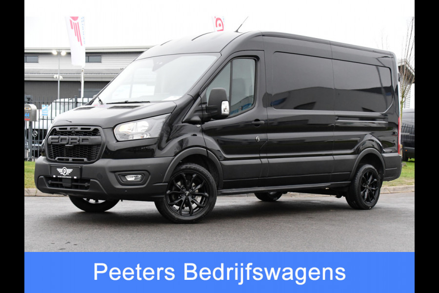 Ford Transit 350 2.0 TDCI L3H2 Black Edition Camera, Adaptieve Cruise, 170pk, Carplay, NAVI Automaat, Sensoren, Trekhaak, Uniek!