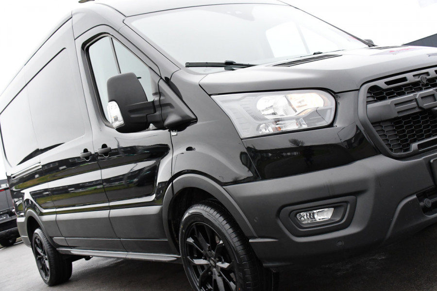 Ford Transit 350 2.0 TDCI L3H2 Black Edition Camera, Adaptieve Cruise, 170pk, Carplay, NAVI Automaat, Sensoren, Trekhaak, Uniek!