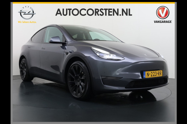 Tesla Model Y 514pk Long Range AWD 75kWh SOH 92% Matrix-Led Lmv 20" Warmtepomp Leer Navi Ecc Premium Audio Stoel+Stuurverwarming Autopilot 3.0 Memory Matrix Led Intel Atom® Processor Homelink 5 Achterbank verwarmd 4WD 1.600KG Trekvermogen tot 210kw DC laden € 75.000 nieuw!