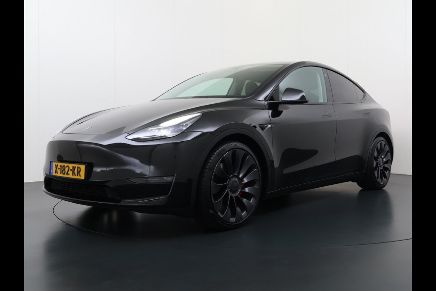 Tesla Model Y Performance 535pk AWD 75kWh SOH 95% Warmtepomp Panoramadak Navi Ecc Leder Lmv 21" Keyless Led Elek.Achterklep Memory Stoel+Stuurverwarming AMD-Ryzen­™-Processor 1e Eigenaar Origineel Nederlandse Auto Fabrieksgarantie tot 14-12-2027 Batterij en Motorgarantie tot 14-12-2031/192.000km