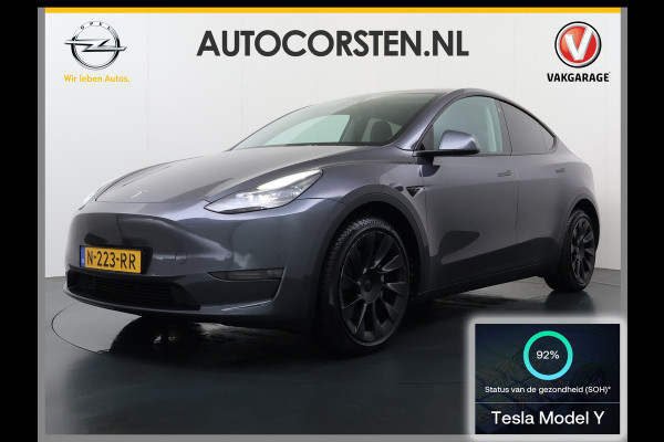 Tesla Model Y 514pk Long Range AWD 75kWh SOH 92% Matrix-Led Lmv 20" Warmtepomp Leer Navi Ecc Premium Audio Stoel+Stuurverwarming Autopilot 3.0 Memory Matrix Led Intel Atom® Processor Homelink 5 Achterbank verwarmd 4WD 1.600KG Trekvermogen tot 210kw DC laden € 75.000 nieuw!