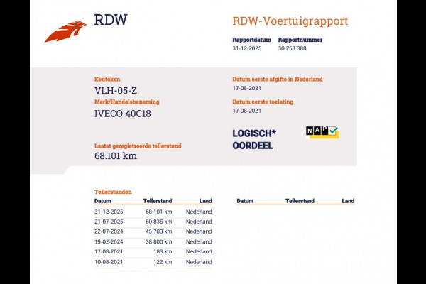 Iveco Daily 40C18 3.0 Hi-Matic Automaat Euro 6 Bakwagen - Laadklep - Cruise