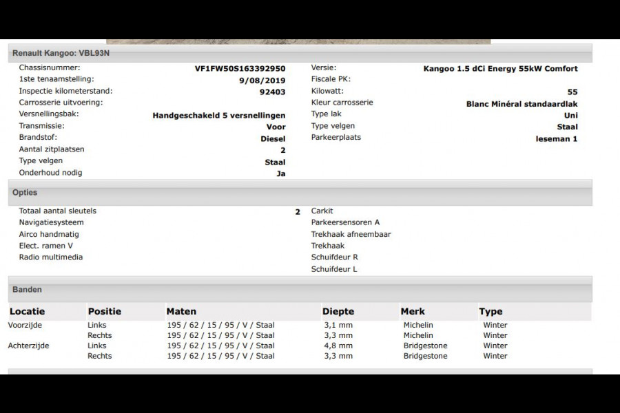 Renault Kangoo 1.5 dCi 75PK Comfort / 2x Schuifdeur / Trekhaak / Airco / Pdc.A / Navigatie / Radio multimedia /