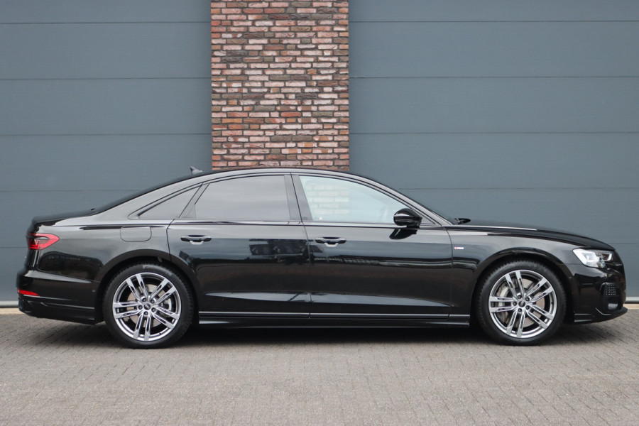 Audi A8 60 TFSI e Quattro S-Line | Luchtvering | ACC | Bang&Olufsen | Massage | Stoelventilatie | HUD | Zonnerollo's | Soft-Close | Hulppakket Tour + Plus | Voorklimatisering | Matrix-LED | Contourstoelen voor |