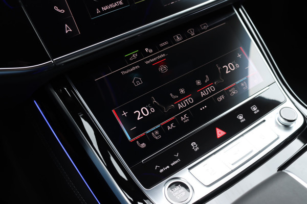 Audi A8 60 TFSI e Quattro S-Line | Luchtvering | ACC | Bang&Olufsen | Massage | Stoelventilatie | HUD | Zonnerollo's | Soft-Close | Hulppakket Tour + Plus | Voorklimatisering | Matrix-LED | Contourstoelen voor |