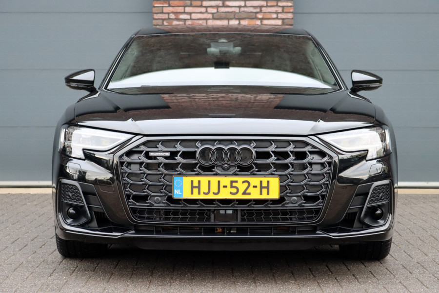 Audi A8 60 TFSI e Quattro S-Line | Luchtvering | ACC | Bang&Olufsen | Massage | Stoelventilatie | HUD | Zonnerollo's | Soft-Close | Hulppakket Tour + Plus | Voorklimatisering | Matrix-LED | Contourstoelen voor |