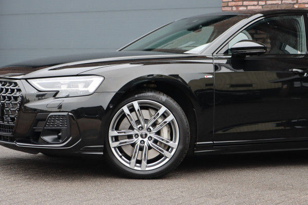 Audi A8 60 TFSI e Quattro S-Line | Luchtvering | ACC | Bang&Olufsen | Massage | Stoelventilatie | HUD | Zonnerollo's | Soft-Close | Hulppakket Tour + Plus | Voorklimatisering | Matrix-LED | Contourstoelen voor |