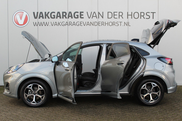 Ford Puma 1.0-125pk EcoBoost Mild Hybrid ST-Line X AUTOMAAT ! Nieuw model ! Fabrieksgarantie t/m 25-09-2028. Mooie, erg luxe hoogzitter ! Slechts 8.500 km ! Autm. airco, camera rondom, navigatie, telefoonvoorb., B&O soundsyst., metallic lak, LM wielen, LED verlichting, adaptieve cruise control etc.