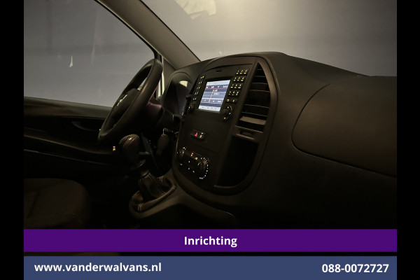 Mercedes-Benz Vito 114 CDI 136pk L2H1 Inrichting Euro6 Airco | Camera | LM velgen | Cruisecontrol | Trekhaak | Stoelverwarming Dakdragers, Parkeersensoren, Bijrijdersbank, Achterklep
