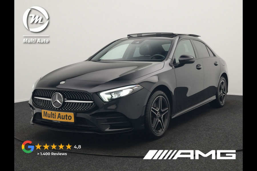 Mercedes-Benz A-Klasse 250 e AMG Line Plug In Hybrid 218pk Dealer O.H PHEV | Panodak | Camera | Night Pakket | Alcantara Sportstoelen Verwarmd | MBUX | Widescreen Navi | Sfeerverlichting | Apple Carplay | Virtual | DAB | 18"L.M |