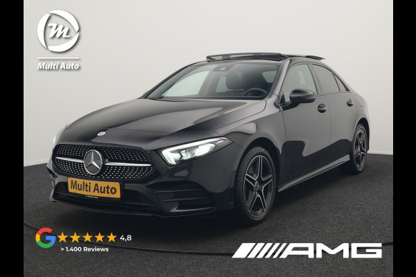 Mercedes-Benz A-Klasse 250 e AMG Line Plug In Hybrid 218pk Dealer O.H PHEV | Panodak | Camera | Night Pakket | Alcantara Sportstoelen Verwarmd | MBUX | Widescreen Navi | Sfeerverlichting | Apple Carplay | Virtual | DAB | 18"L.M |
