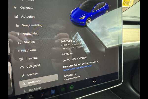 Tesla Model 3 Long Range AWD 75 kWh SOH 94.2%, 59239km, Pano-dak, 19''Lmv, Camera