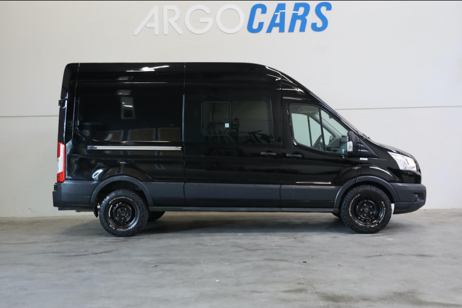 Ford Transit 350 2.0 TDCI L2/H2 Trend AWD 4X4 170PK ZWART AIRCO TREKHAAK CRUISE 12/2018 LEASE V/A € 112,- pm INRUIL MOGELIJK