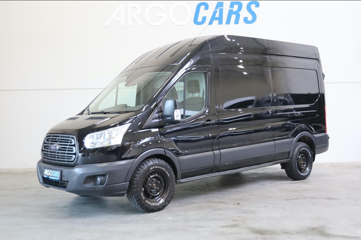 Ford Transit 350 2.0 TDCI L2/H2 Trend AWD 4X4 170PK ZWART AIRCO TREKHAAK CRUISE 12/2018 LEASE V/A € 112,- pm INRUIL MOGELIJK