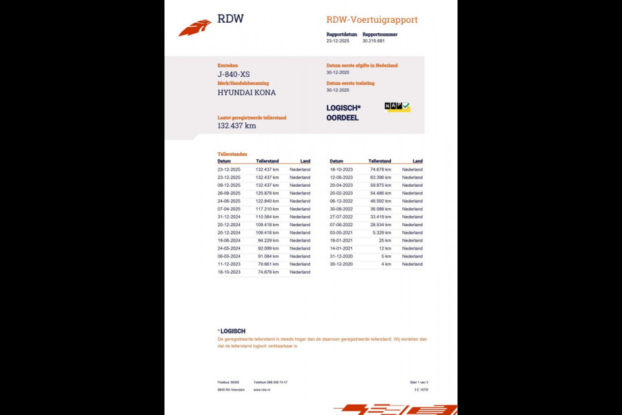 Hyundai Kona EV Fashion 64 kWh|100% SOH|FACELIFT|3-FASE|1/2 LEDER|ACC|NAVI|CAMERA|CARPLAY|STOELVERW|NAVI|ORG.NL|NAP|1e EIG.|IN.BTW