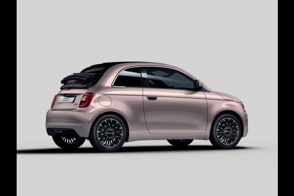 Fiat 500E Cabrio La Prima 42 kWh | 17% Bijtelling | Clima | Cruise | Leder | 17" | Priv Glass | Winter Pack | JBL Sound | BSM | Apple Carplay