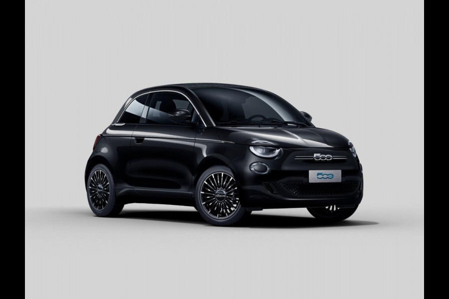 Fiat 500E Cabrio La Prima 42 kWh | 17% Bijtelling | Clima | Cruise | Leder | 17" | Priv Glass | Winter Pack | JBL Sound | BSM | Apple Carplay
