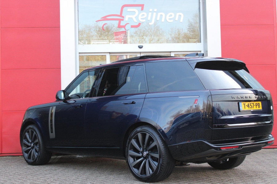 Land Rover Range Rover 4.4 V8 P530 SV LWB AWD AUTOMAAT | PANORAMISCH SCHUIF/KANTEL DAK | MEESTURENDE ACHTERAS | ELEKTRISCH WEGKLAPBARE TREKHAAK | SV INTERIEUR FIRST CLASS CABIN PACK (TWEE VOLLEDIG VERTELBARE ACHTERSTOELEN MET SCHERMEN EN KOELKAST) (RSE) | 23" OBLIVN VELGEN | LUCHTVERING | MASSAGE FUNCTIE OP ALLE STOELEN INCL. VERWARMING EN KOELING | VOORRUIT/STUUR VERWARMING | PRIVACY GLASS | LEDEREN BEKLEDING SEMI ANILINE/EBONY | ADAPTIVE CRUISE CONTROL | ALLE STOELEN ELEKTRISCH VERSTELBAAR 24 VOUDIG | 360° CAMERA | HEMELBEKLEDING LEDER EBONY | DODEHOEK DETECTIE | HEAD UP DISPLAY | SOFT CLO