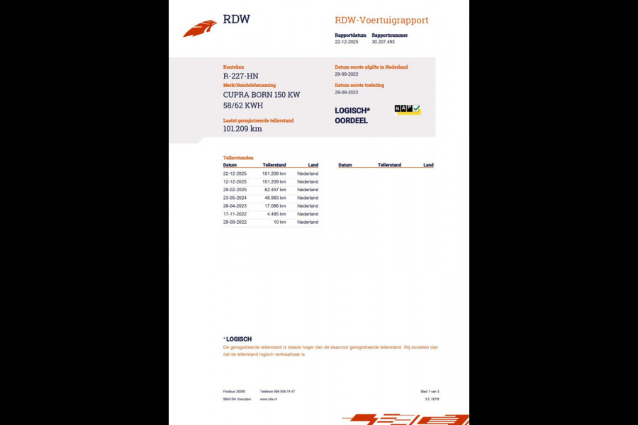 CUPRA Born Business Plus 62 kWh|91%SOH|GROTE ACCU|ACC|CARPLAY|CAMERA|KEYLESS|STOEL+STUURVERW.|CLIMATE+CRUISE|NAVI||INC.BTW|1e EIG|