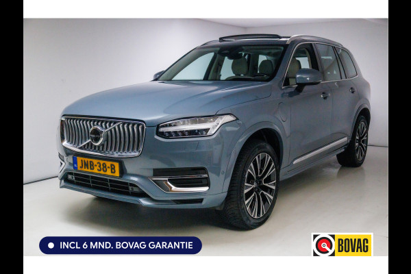 Volvo XC90 2.0 T8 Recharge AWD Ultimate Bright 456 PK Long range | 7 persoons! | Pano | Leer | Headup | All-season Harman Kardon, Stoel-, stuur- & achterbankverw, Elec. voorstoelen met geheugen, Pilot assist, 360 Camera