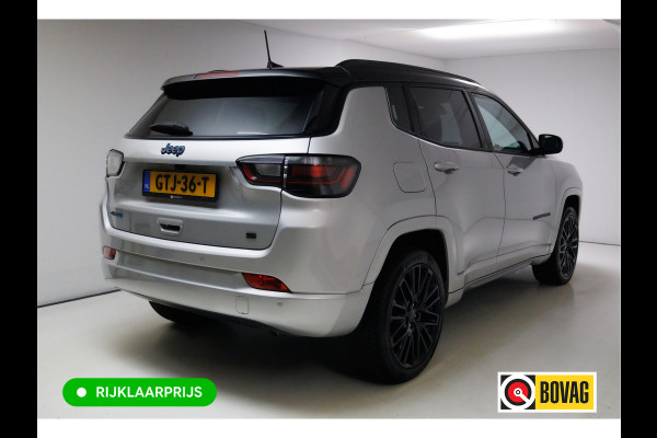 Jeep Compass 4xe 240 Hybrid Electric S 240 PK automaat | Leer | 19 Inch All-season | Stoel- Stuurverwarming Navigatie, Adaptive Cruise, Elektrische achterklep, Camera