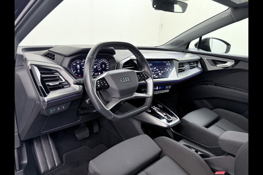 Audi Q4 e-tron L.E. Pano-dak-Schuifdak Camera Adap.Cruise W-pomp Navi-Plus Sportst.+Verwarmd PDC-a+v Matrix Led Advanced Plus Lmv 19" Elek.Achterklep Virtual Cockpit E-Call Bordherkenning Audi Connect +Phone-Box Keyless-Go A-Licht-Dynamisch S.O.H. 92% 1e Eigenaar Origineel Nederlandse Auto €56.174,- Nieuwprijs