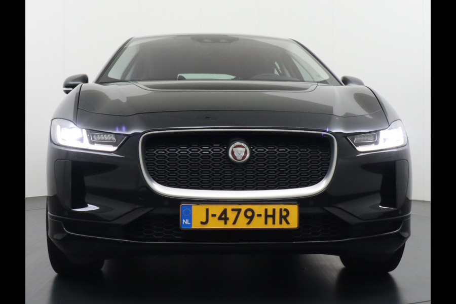 Jaguar I-PACE EV400pk SE 90kWh AWD Leer+Elektr. Meridian®-Audio Apple Carplay Android Auto Navi Led-v+a Ecc Camera Cruise Control Keyless Pdc Lmv Led Bordherkenning Elektrische-Achterklep koplampreiniging Lane-Assist App-Connect ECT Voorverwarming/koeling WiFi DigiDash DAB 4WD 1e Eigenaar Origineel Nederlandse Auto € 90.000 nieuw!