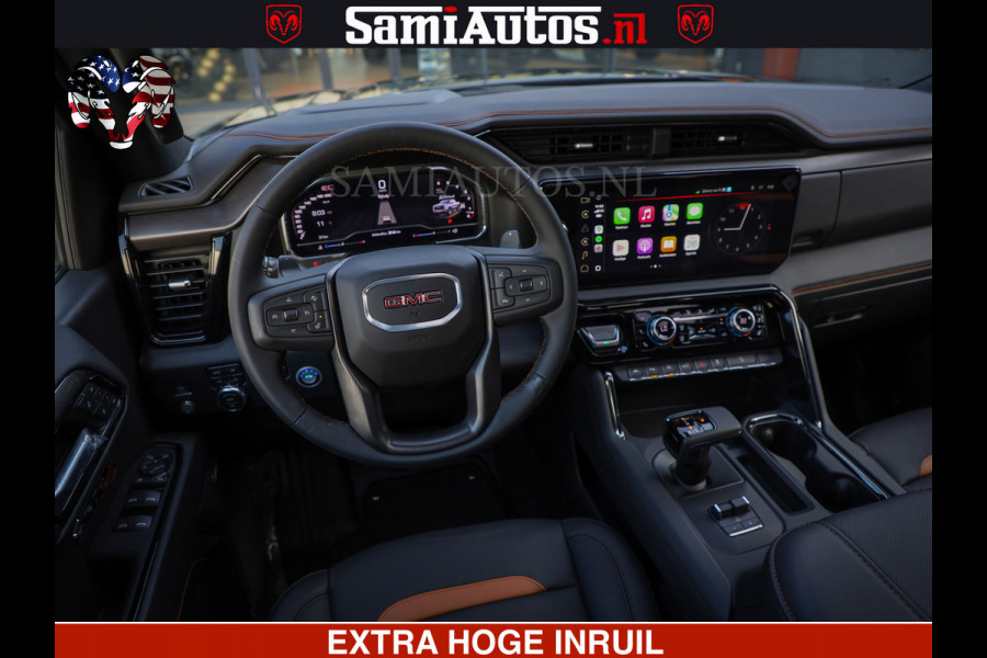 GMC Sierra AT4 6.2 V8 4X4 | VIRTUAL COCKPIT | LPG | HUD | BOM VOL | DC | RAM DEALER NEDERLAND | Dubbele Cabine met Royale 5 Zitplaatsen | BPM vrij | Nu Leverbaar uit Voorraad | Voorraad Nr 248378 |