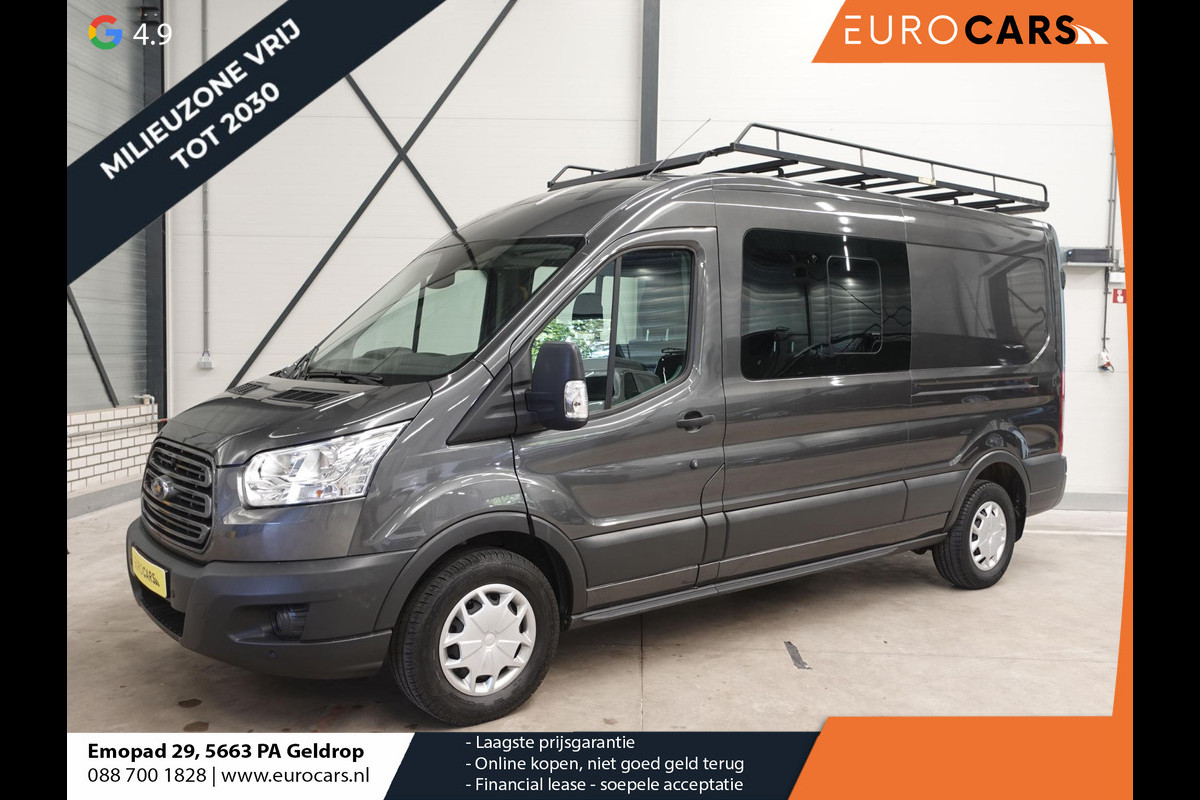 Ford Transit 130pk L3H2 Dubbele Cabine 6-Zits Airco Cruise control Trekhaak Imperiaal Euro6