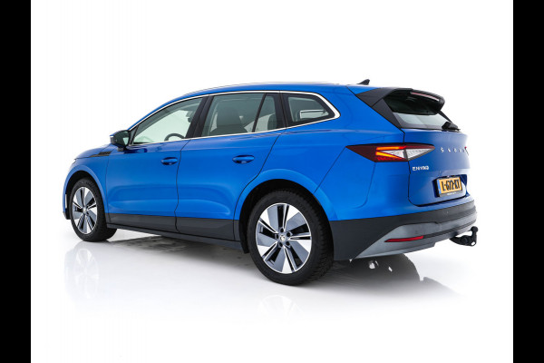 Škoda ENYAQ iV 80 [ 3-Fase ] {SOH-88% } (INCL-BTW) *LEATHER-FABRIC | FULL-LED | DIGI-COCKPIT | CAMERA | KEYLESS | NAVI-FULLMAP | AMBIENT-LIGHT | ECC | HEATED-COMFORTSEATS | DAB+ | PDC | CRUISE | CARPLAY | TOWBAR | 19"ALU*
