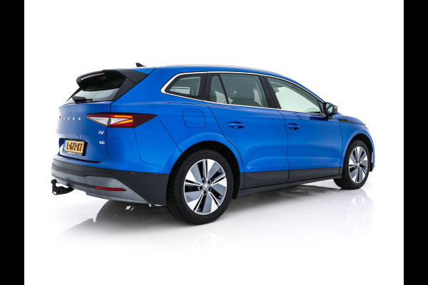 Škoda ENYAQ iV 80 [ 3-Fase ] {SOH-88% } (INCL-BTW) *LEATHER-FABRIC | FULL-LED | DIGI-COCKPIT | CAMERA | KEYLESS | NAVI-FULLMAP | AMBIENT-LIGHT | ECC | HEATED-COMFORTSEATS | DAB+ | PDC | CRUISE | CARPLAY | TOWBAR | 19"ALU*