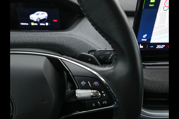 Škoda ENYAQ iV 80 [ 3-Fase ] {SOH-88% } (INCL-BTW) *LEATHER-FABRIC | FULL-LED | DIGI-COCKPIT | CAMERA | KEYLESS | NAVI-FULLMAP | AMBIENT-LIGHT | ECC | HEATED-COMFORTSEATS | DAB+ | PDC | CRUISE | CARPLAY | TOWBAR | 19"ALU*