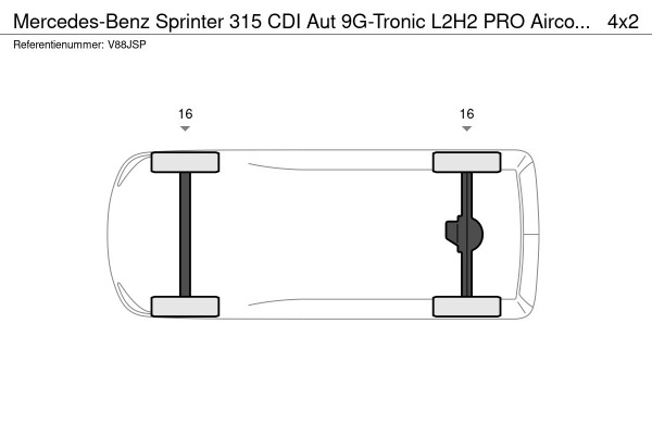 Mercedes-Benz Sprinter 315 CDI Aut 9G-Tronic L2H2 PRO Airco MBUX Navi Adaptive Cruise Control Leder PDC VA + Camera Trekhaak 3500kg Comfortstoel