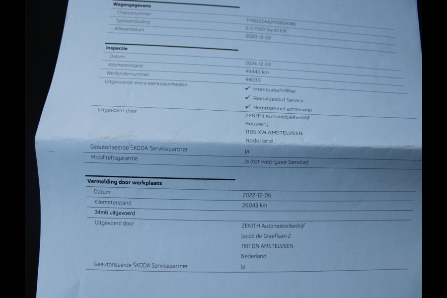 Škoda Citigo e-iV EV Style | SOH 93,3 % | INCLUSIEF 220V THUISLADER |