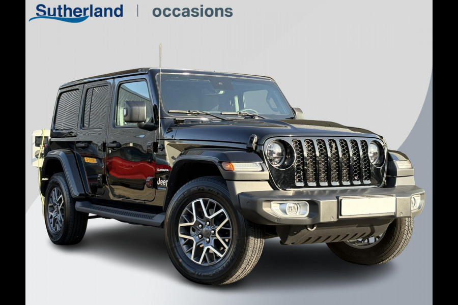 Jeep Wrangler Unlimited 4xe 380pk Sahara PHEV | Leder | Stoel- & Stuurverwarming | Navigatie | Afneembaar Dak |