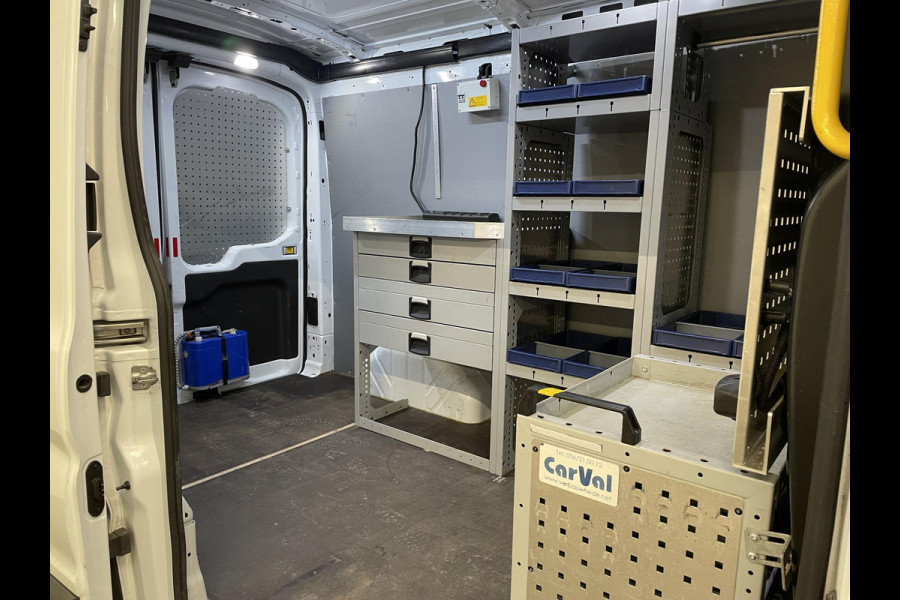 Ford Transit 350 2.0 TDCI 130pk L2H2 Trend Imperiaal + ladder Navigatie Camera Parkeersensoren Cruise Control Stoelverwarming Airco  Ingebouwde kasten Houten laadvloer