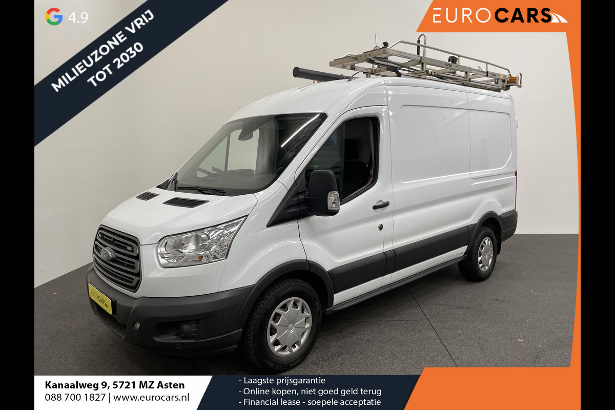Ford Transit 350 2.0 TDCI 130pk L2H2 Trend Imperiaal + ladder Navigatie Camera Parkeersensoren Cruise Control Stoelverwarming Airco  Ingebouwde kasten Houten laadvloer