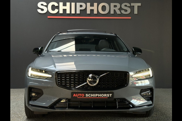 Volvo V60 B4 211pkplus darkPanoramatrekhaakleerharman kardonThunder Grey Bovag garantie 360 camera