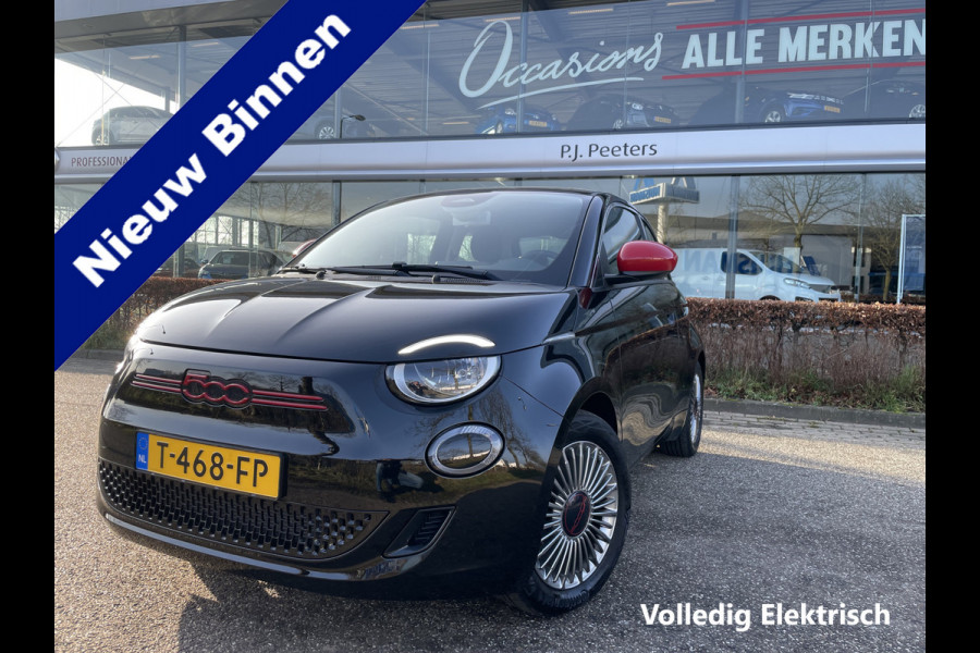 Fiat 500 RED 42 kWh Airco - Achteruitrijcamera - Apple carplay - Cruise control - Parkeersensor achter - Navigatiesysteem full map - Bluetooth - Centrale vergrendeling - Elektrische ramen voor - Keyless start -  Stuur multifunctioneel