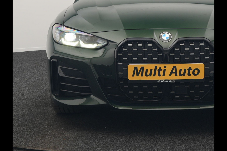 BMW 4 Serie Gran Coupé 430i M Sport 245pk Dealer O.H Sanremo Green | Panodak | Lederen Competition Stoelen Memory & Verwarmd | Adaptive Onderstel | 360 Camera | Harman & Kardon | 19" L.M | Carbon | Apple Carplay | Navigatie | Blis | Virtual | DAB |