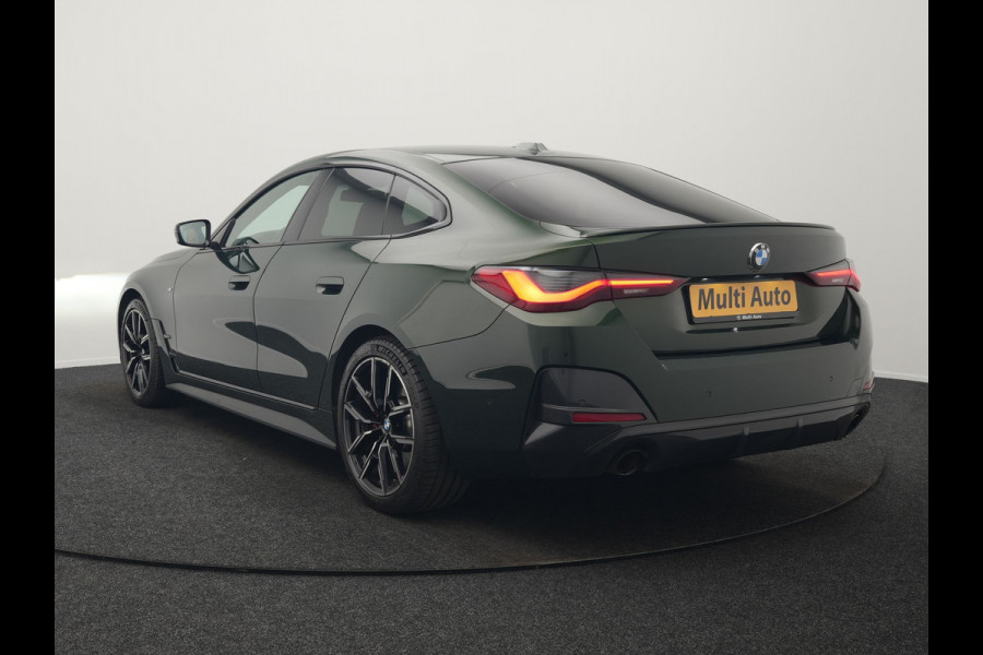 BMW 4 Serie Gran Coupé 430i M Sport 245pk Dealer O.H Sanremo Green | Panodak | Lederen Competition Stoelen Memory & Verwarmd | Adaptive Onderstel | 360 Camera | Harman & Kardon | 19" L.M | Carbon | Apple Carplay | Navigatie | Blis | Virtual | DAB |