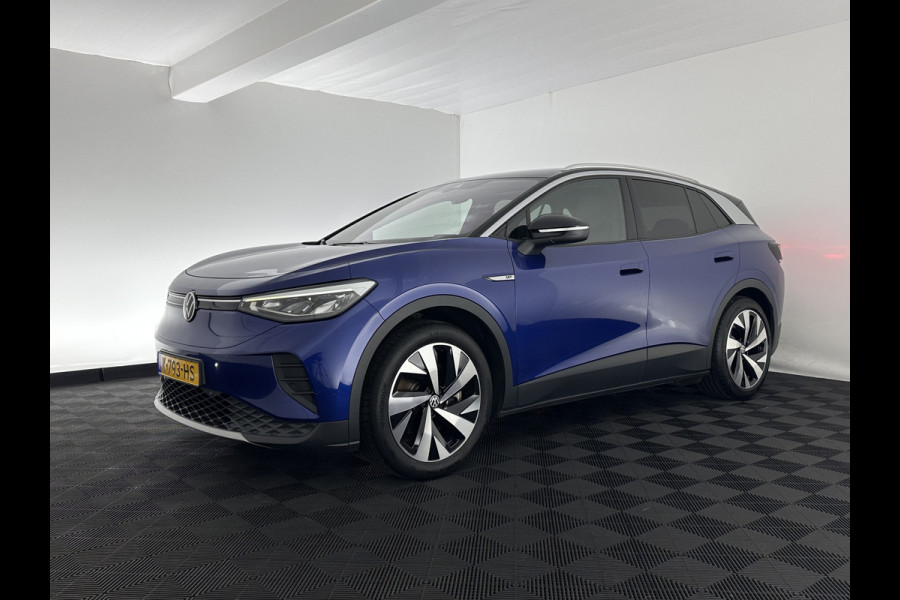 Volkswagen ID.4 First 77 kWh [ 3-Fase ] {SOH-83%} (INCL.BTW) *LEATHER-MICROFIBRE | FULL-LED | ADAPTIVE-CRUISE | HEATED-COMFORTSEATS | DIGI-COCKPIT | AMBIENT-LIGHT | NAVI-FULLMAP | PDC | TOWBAR | PRIVACY-GLASS | CAMERA | 20''ALU*