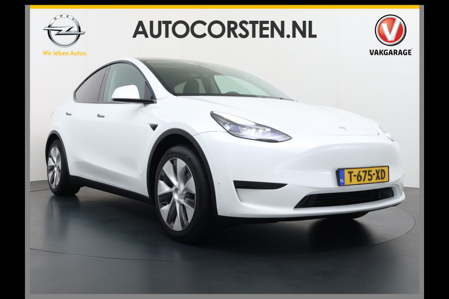 Tesla Model Y RWD Warmtepomp LFP-Accu Leer Lmv Camera's Pano-dak Adap.Cruise Navi Ecc Autopilot Stoel+Stuur+Achterbank Verwarming Elek.Achterklep Dodehoek detector Draadloze telefoonlader SOH 93% 1e Eigenaar Origineel Nederlandse Auto 1.600KG Trekgewicht