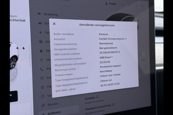 Tesla Model Y RWD Warmtepomp LFP-Accu Leer Lmv Camera's Pano-dak Adap.Cruise Navi Ecc Autopilot Stoel+Stuur+Achterbank Verwarming Elek.Achterklep Dodehoek detector Draadloze telefoonlader SOH 93% 1e Eigenaar Origineel Nederlandse Auto 1.600KG Trekgewicht