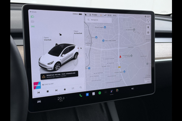 Tesla Model Y RWD Warmtepomp LFP-Accu Leer Lmv Camera's Pano-dak Adap.Cruise Navi Ecc Autopilot Stoel+Stuur+Achterbank Verwarming Elek.Achterklep Dodehoek detector Draadloze telefoonlader SOH 93% 1e Eigenaar Origineel Nederlandse Auto 1.600KG Trekgewicht