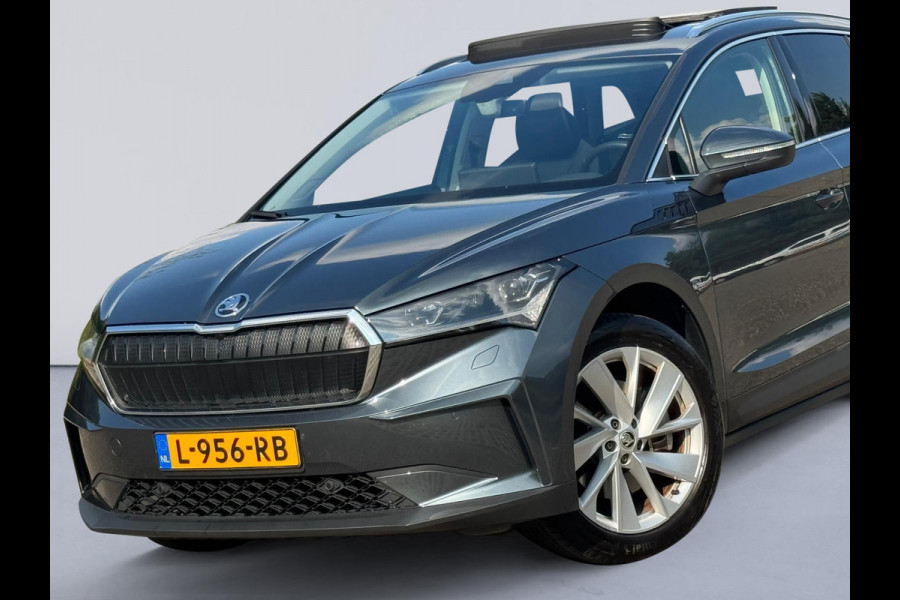 Škoda ENYAQ iV 80, panoramadak, achteruitrijcamera, stoel-stuurverwarming, 1/2 leder, vele opties,, eerste eigenaar