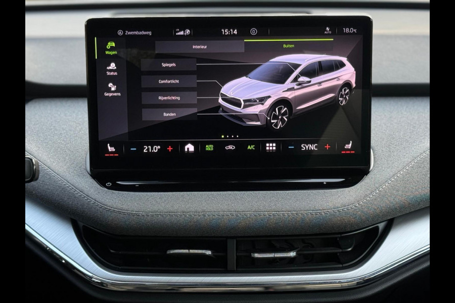 Škoda ENYAQ iV 80, panoramadak, achteruitrijcamera, stoel-stuurverwarming, 1/2 leder, vele opties,, eerste eigenaar
