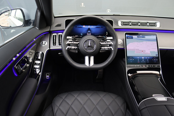 Mercedes-Benz S-Klasse 580 e 4MATIC Lang AMG Line | Airmatic | Achterasbesturing | Premium Entertainment Achter | HUD | Distronic+ | Burmester | Exclusief Nappa Leder | 3D-Display | Vlakkenverwarming | Zonweringspakket |